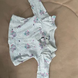 grey floral print sweater